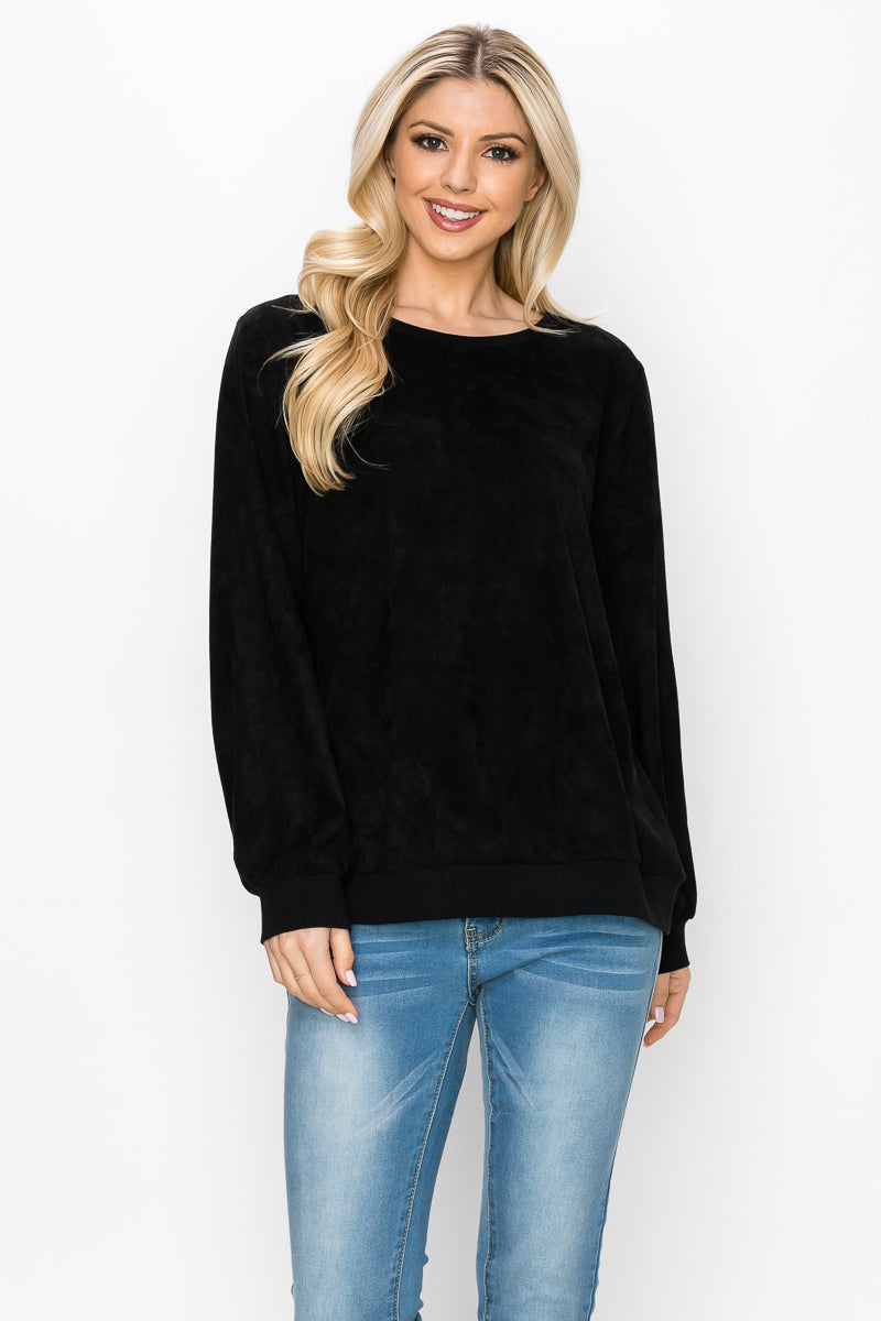 Alisa Stretch Suede Top