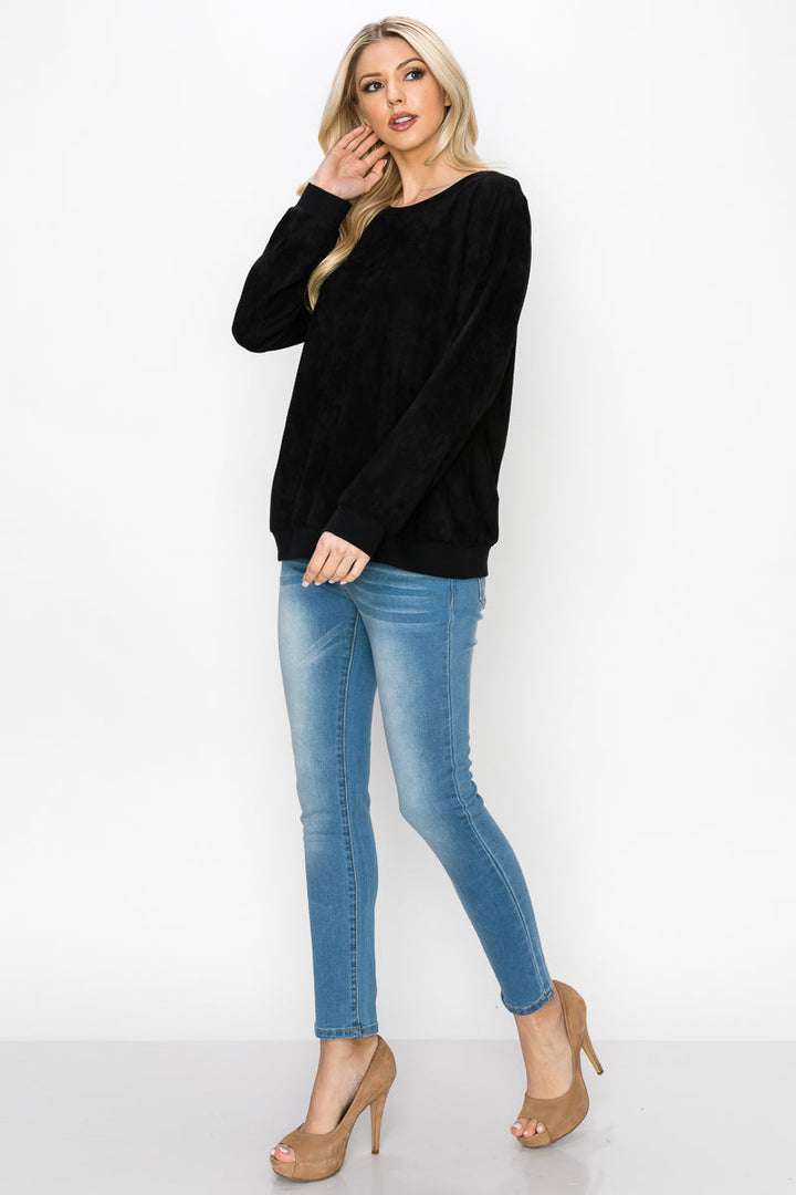 Alisa Stretch Suede Top