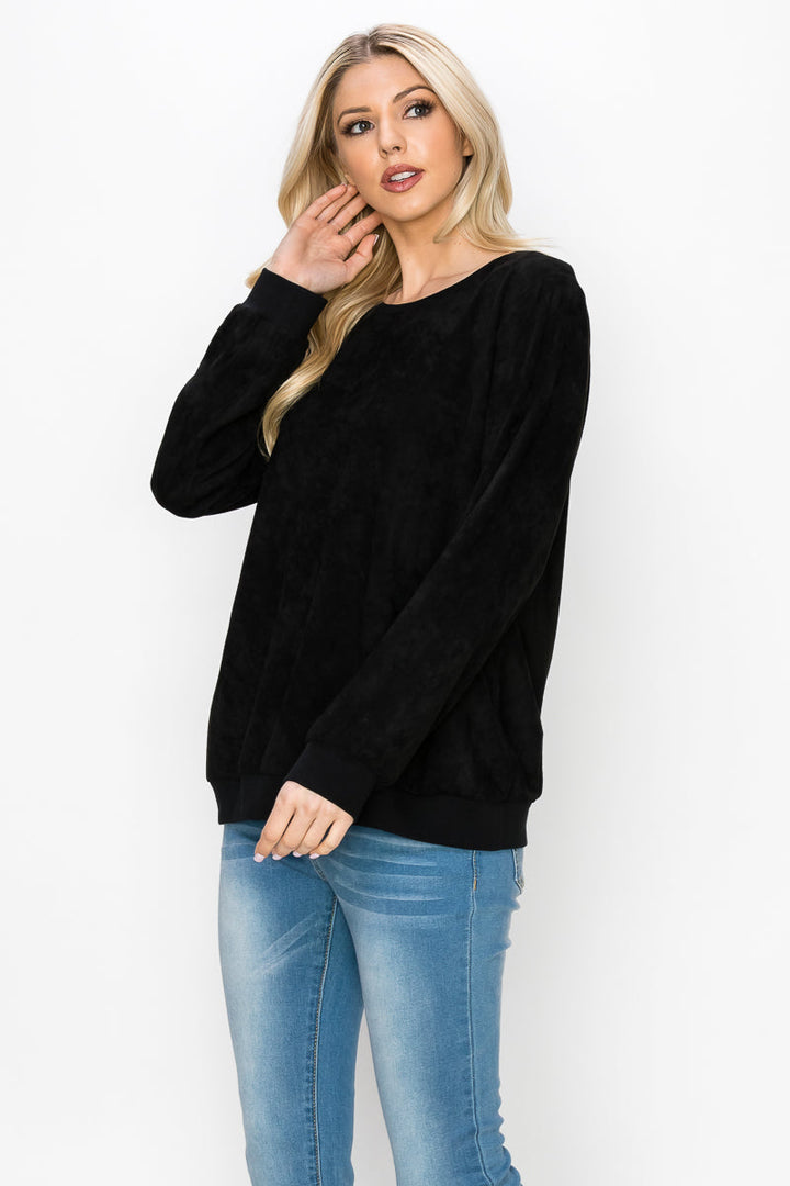 Alisa Stretch Suede Top