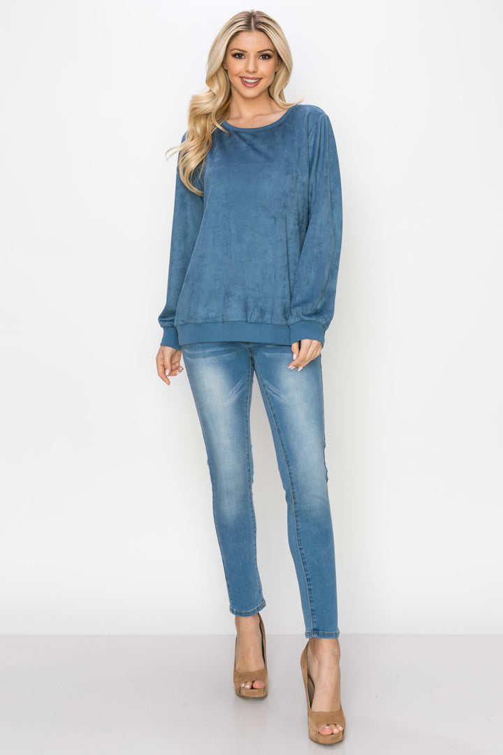 Alisa Stretch Suede Top