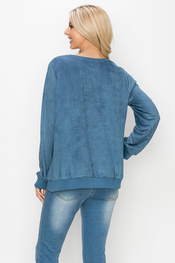 Alisa Stretch Suede Top