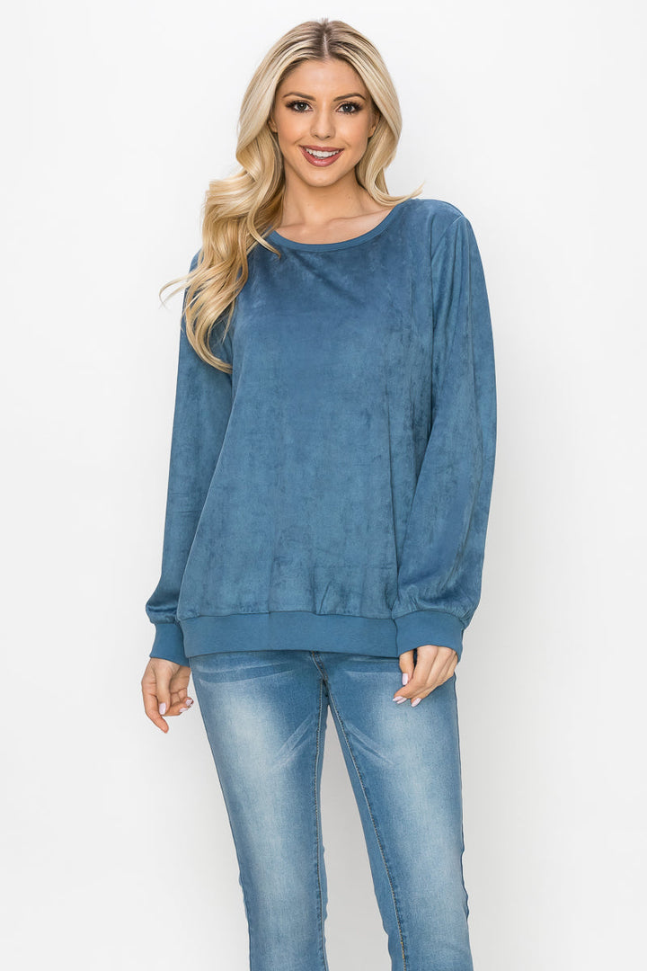 Alisa Stretch Suede Top