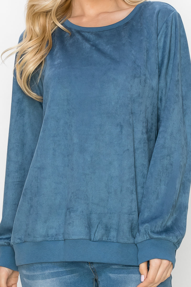 Alisa Stretch Suede Top