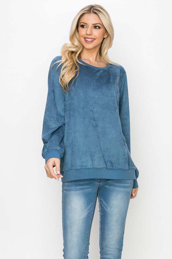 Alisa Stretch Suede Top