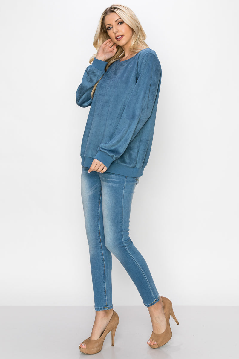 Alisa Stretch Suede Top