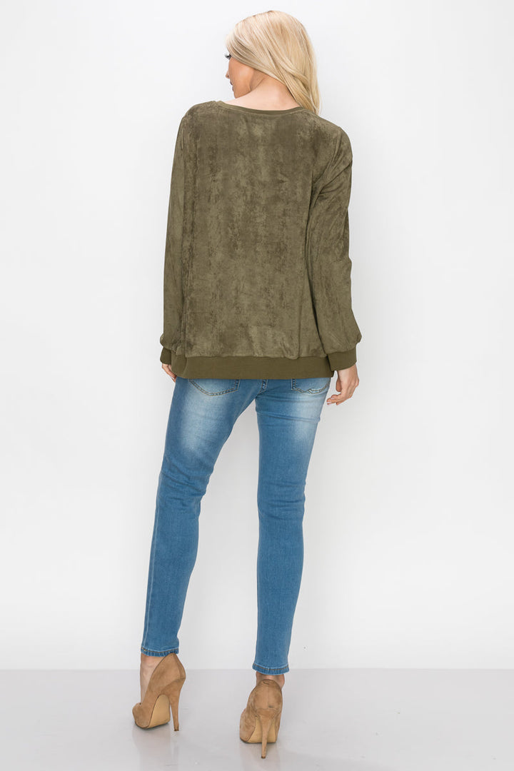 Alisa Stretch Suede Top