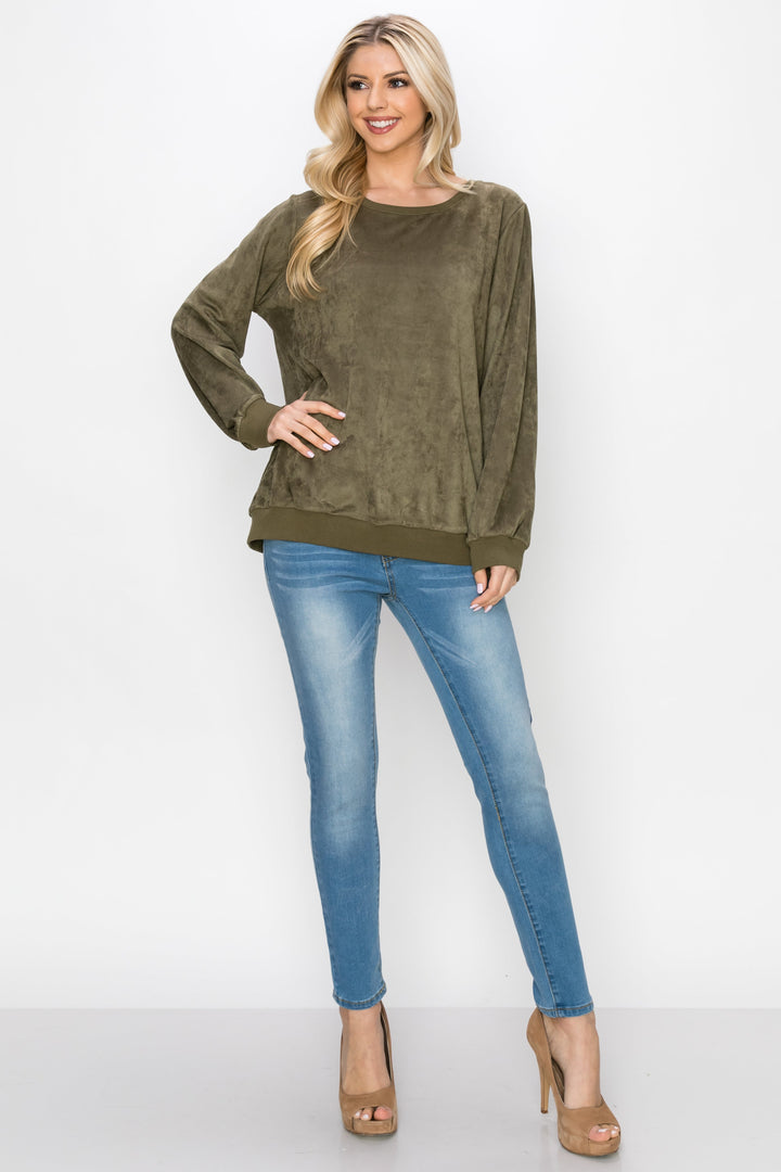 Alisa Stretch Suede Top