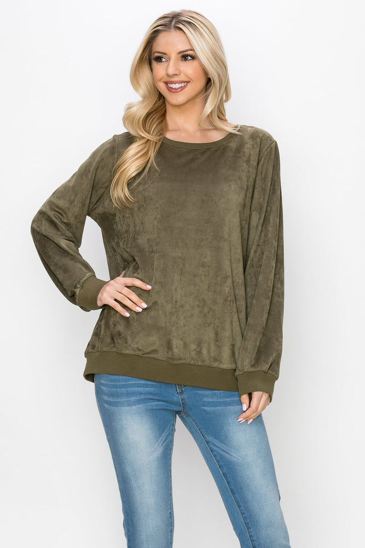 Alisa Stretch Suede Top