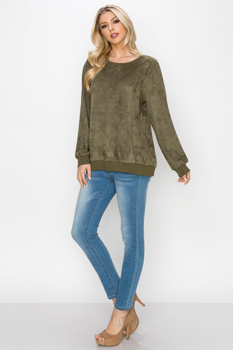 Alisa Stretch Suede Top