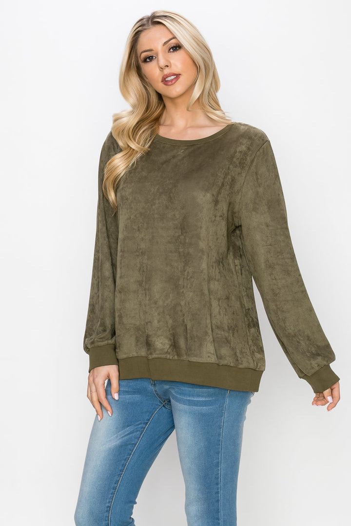 Alisa Stretch Suede Top