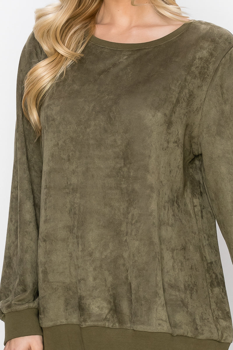 Alisa Stretch Suede Top