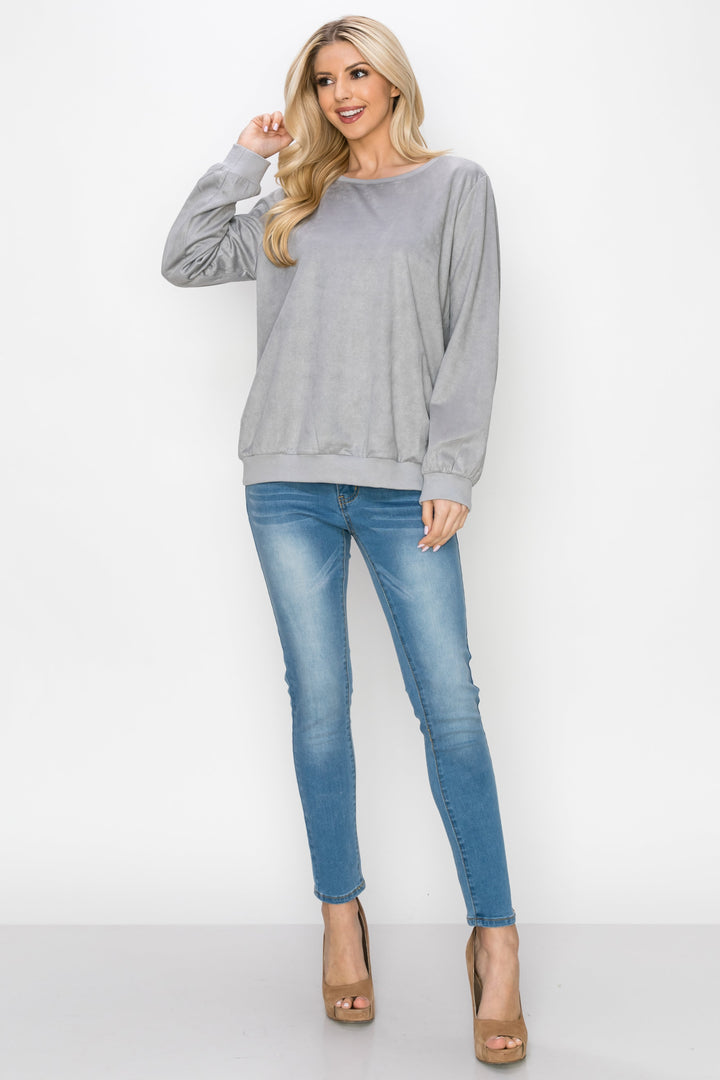 Alisa Stretch Suede Top