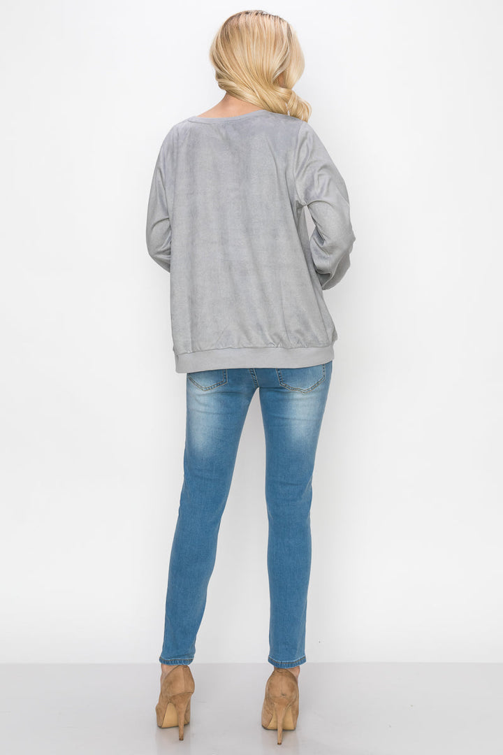 Alisa Stretch Suede Top