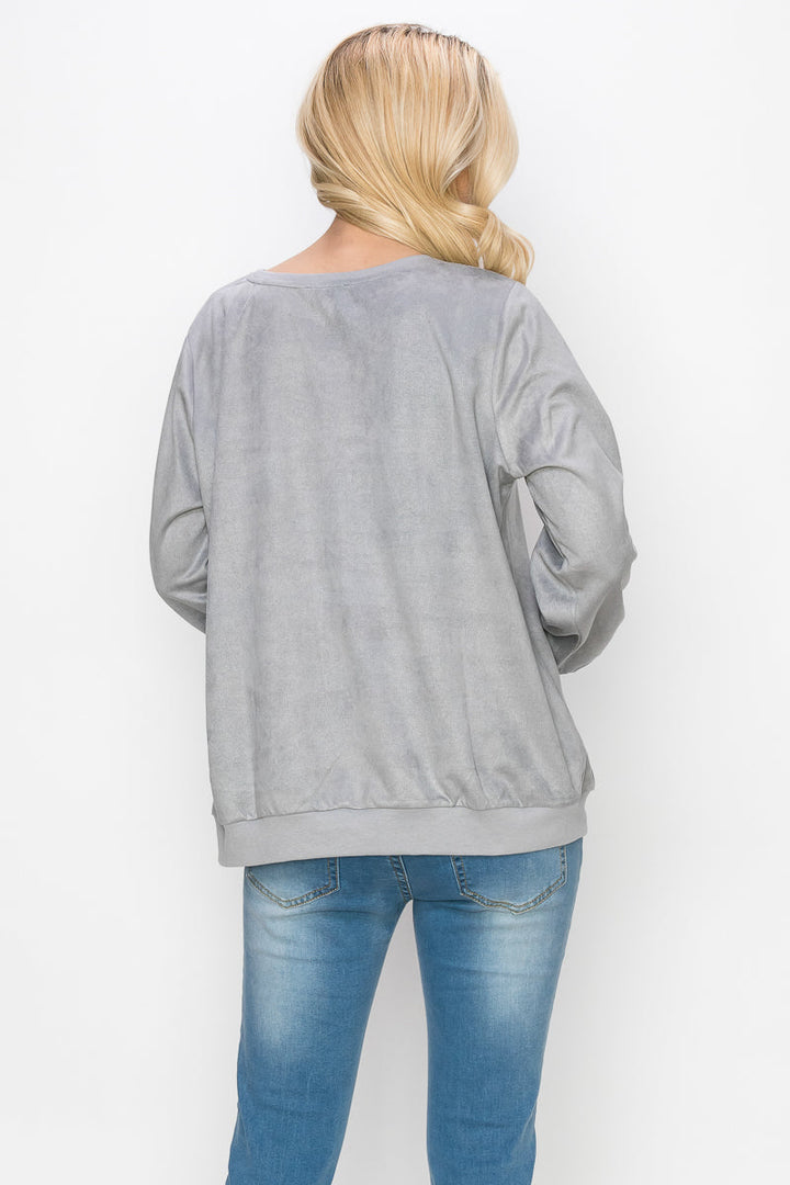 Alisa Stretch Suede Top