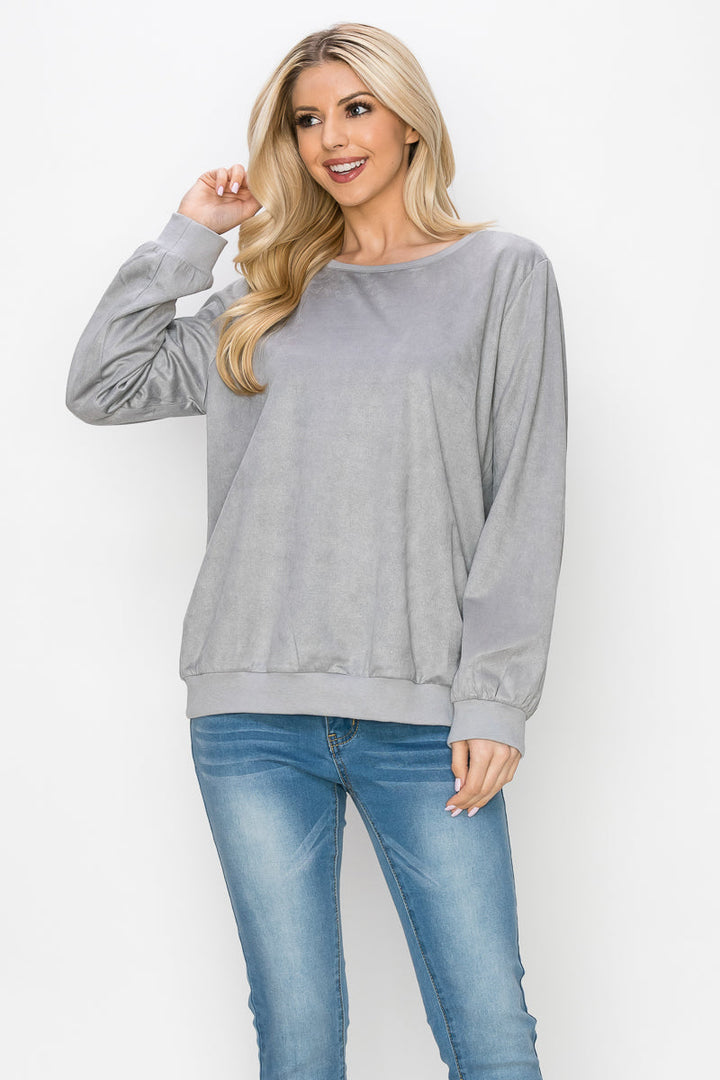 Alisa Stretch Suede Top