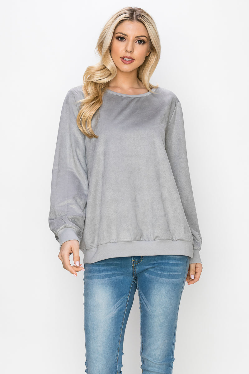 Alisa Stretch Suede Top