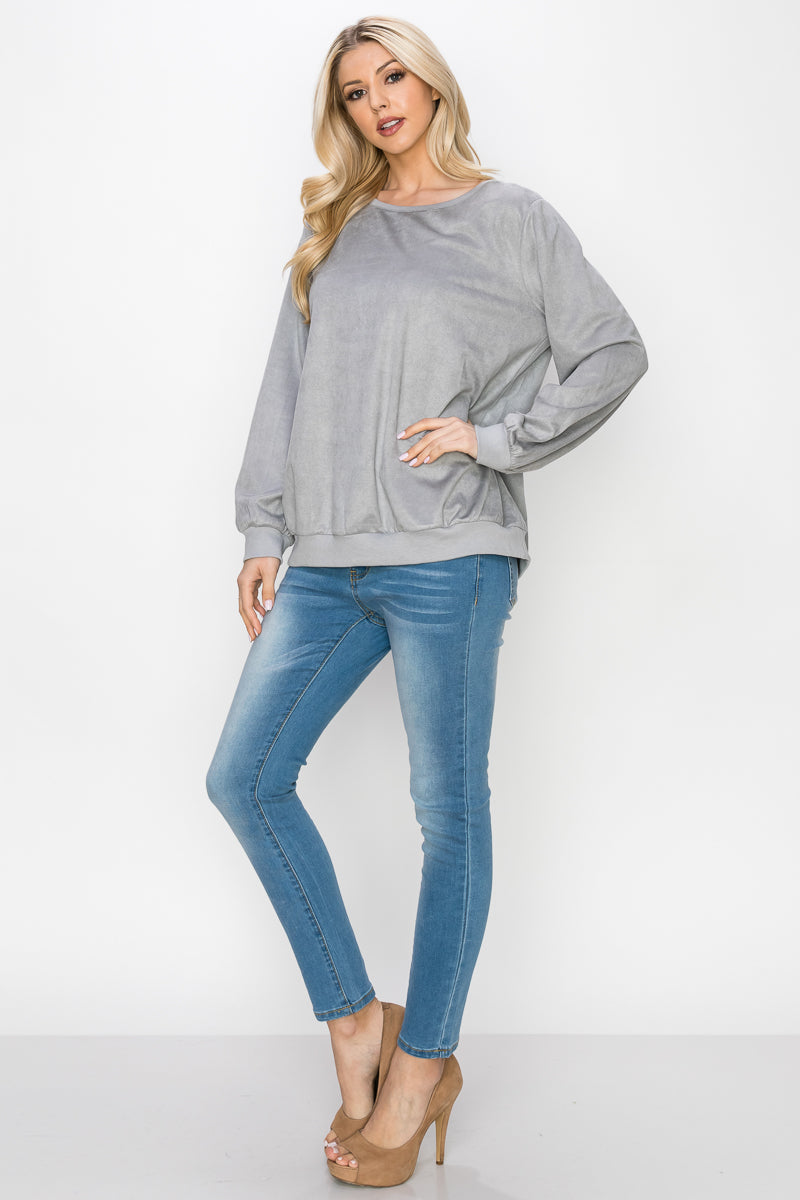 Alisa Stretch Suede Top