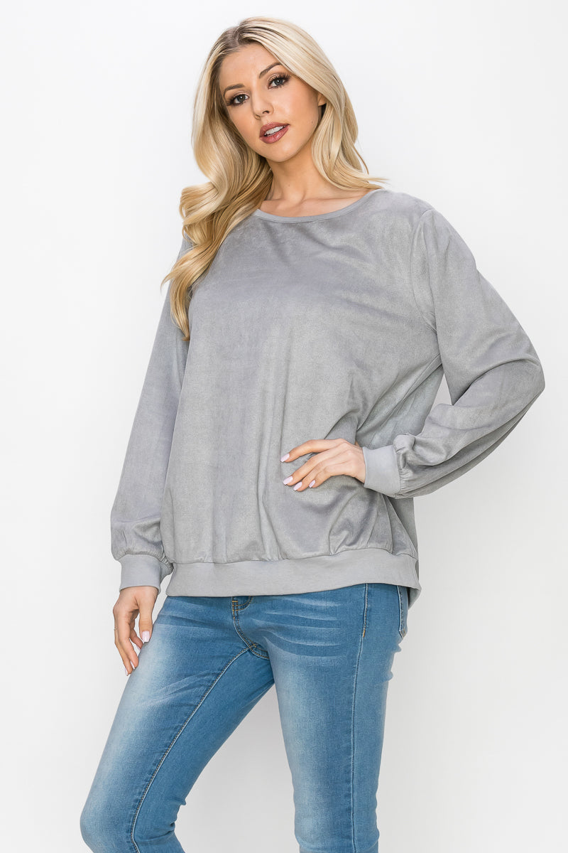 Alisa Stretch Suede Top