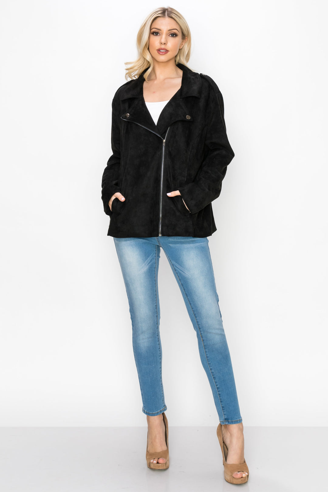 Jemi Suede Moto Jacket