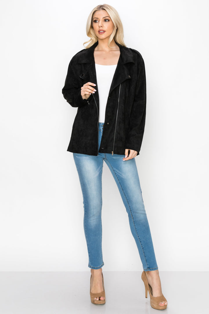 Jemi Suede Moto Jacket