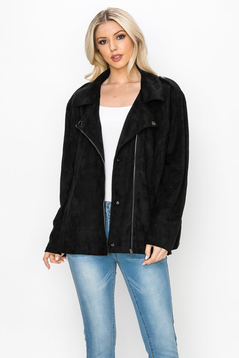 Jemi Suede Moto Jacket