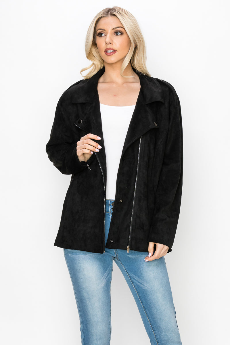 Jemi Suede Moto Jacket