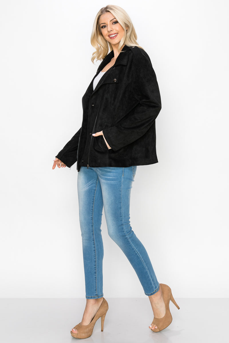 Jemi Suede Moto Jacket