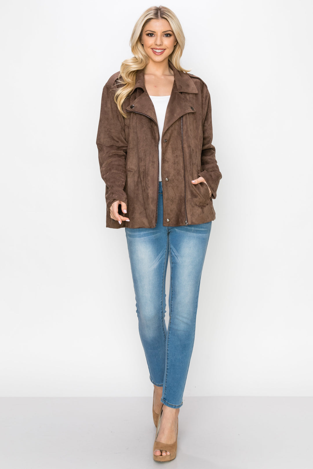 Jemi Suede Moto Jacket