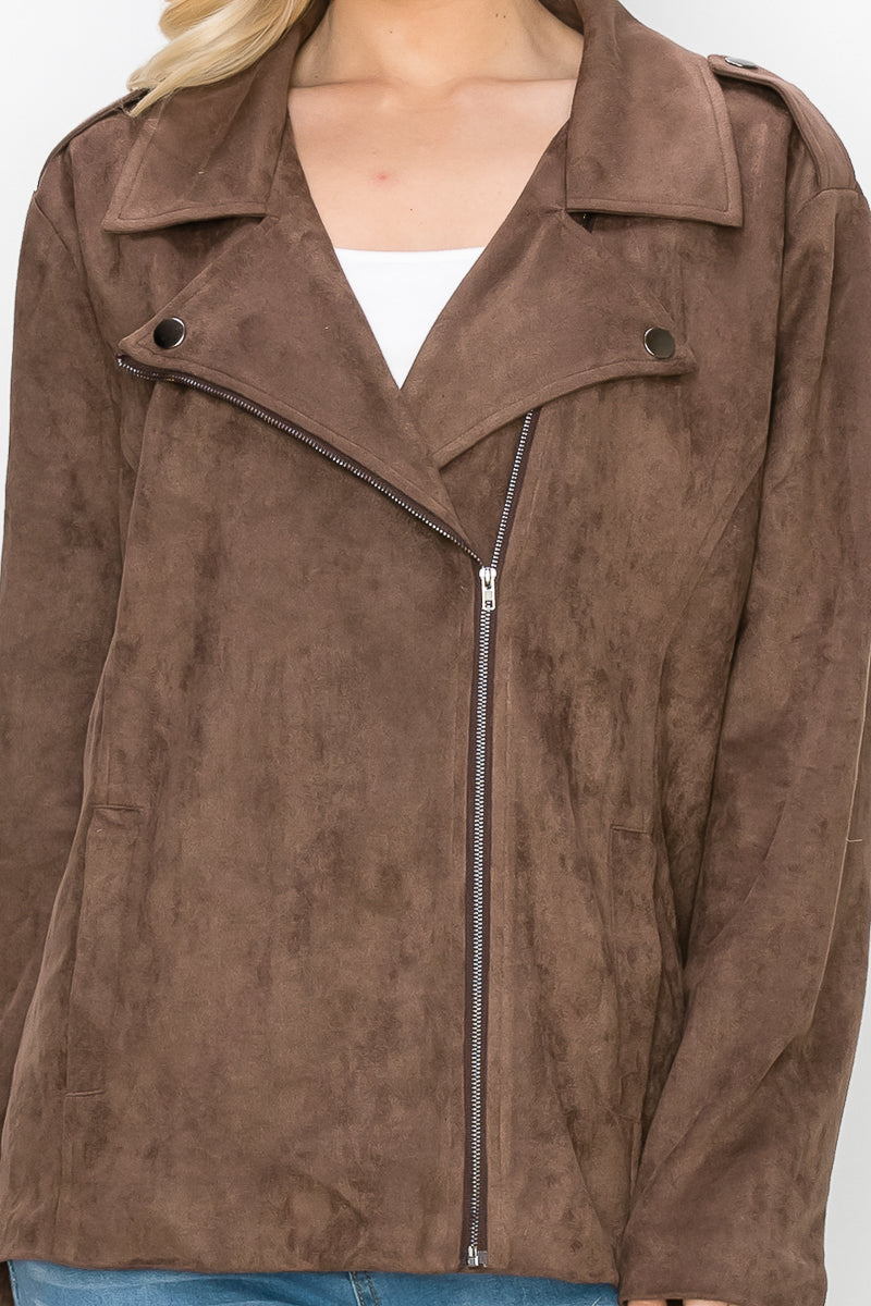 Jemi Suede Moto Jacket