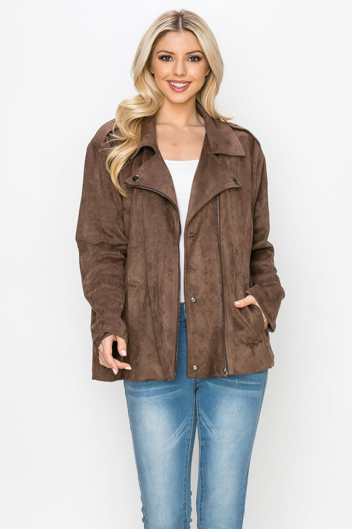 Jemi Suede Moto Jacket