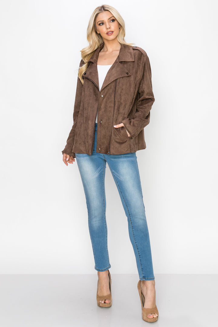 Jemi Suede Moto Jacket