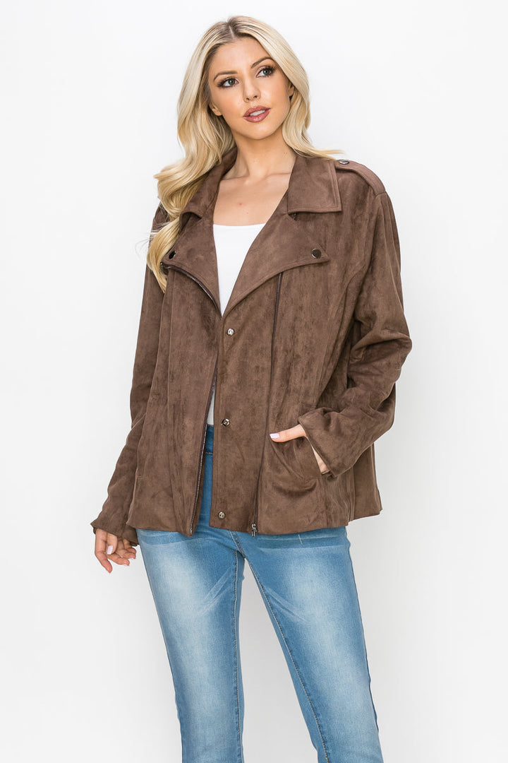 Jemi Suede Moto Jacket