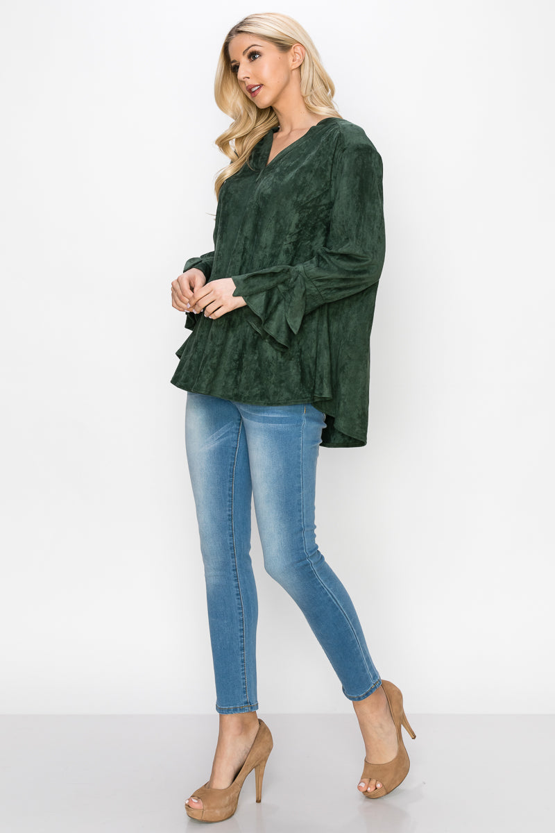 Abia Stretch Suede Top