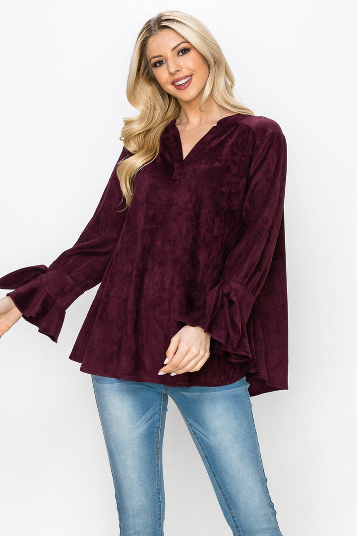 Abia Stretch Suede Top