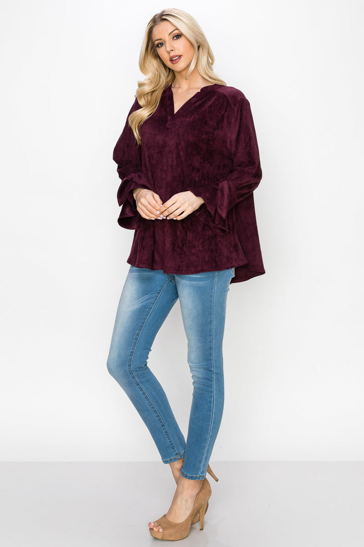 Abia Stretch Suede Top