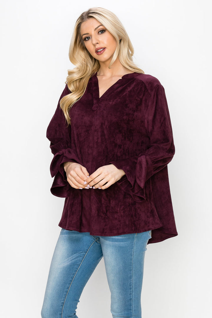 Abia Stretch Suede Top