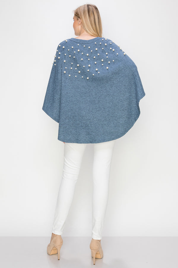 Shelia Knit Pearl Poncho