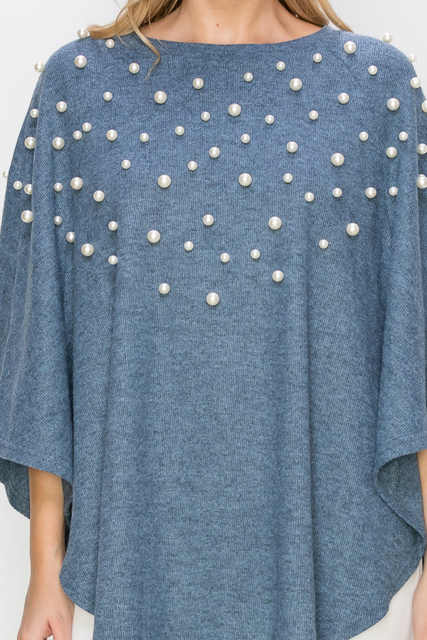 Shelia Knit Pearl Poncho