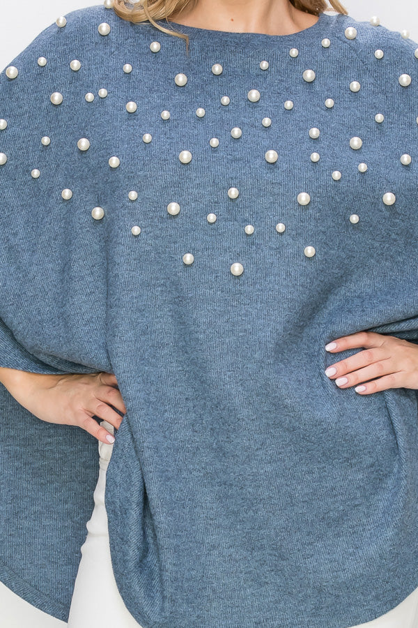 Shelia Knit Pearl Poncho