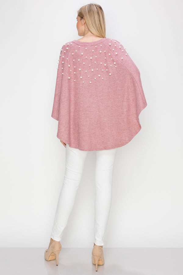 Shelia Knit Pearl Poncho