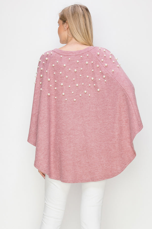 Shelia Knit Pearl Poncho