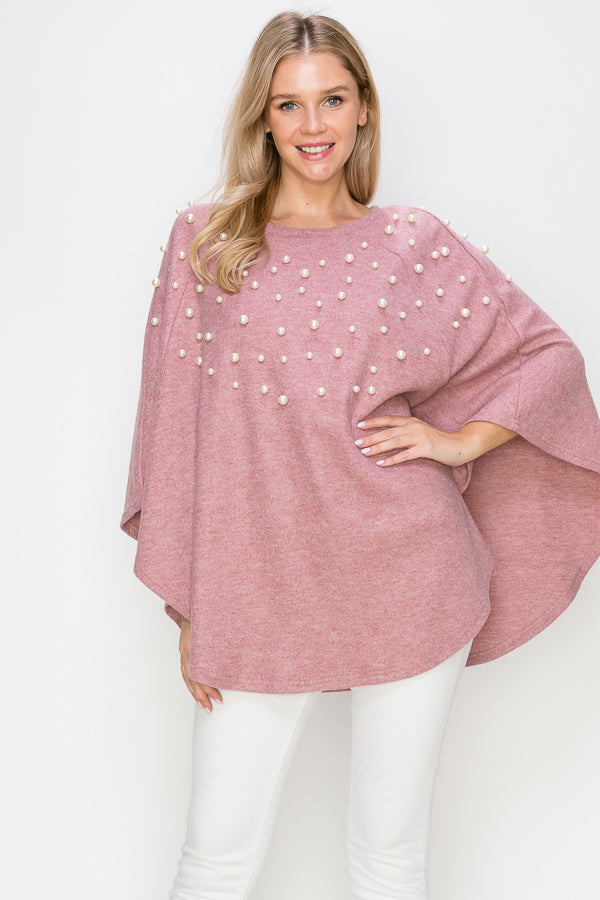 Shelia Knit Pearl Poncho