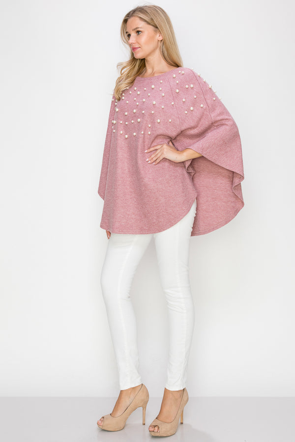 Shelia Knit Pearl Poncho