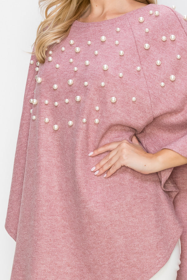 Shelia Knit Pearl Poncho