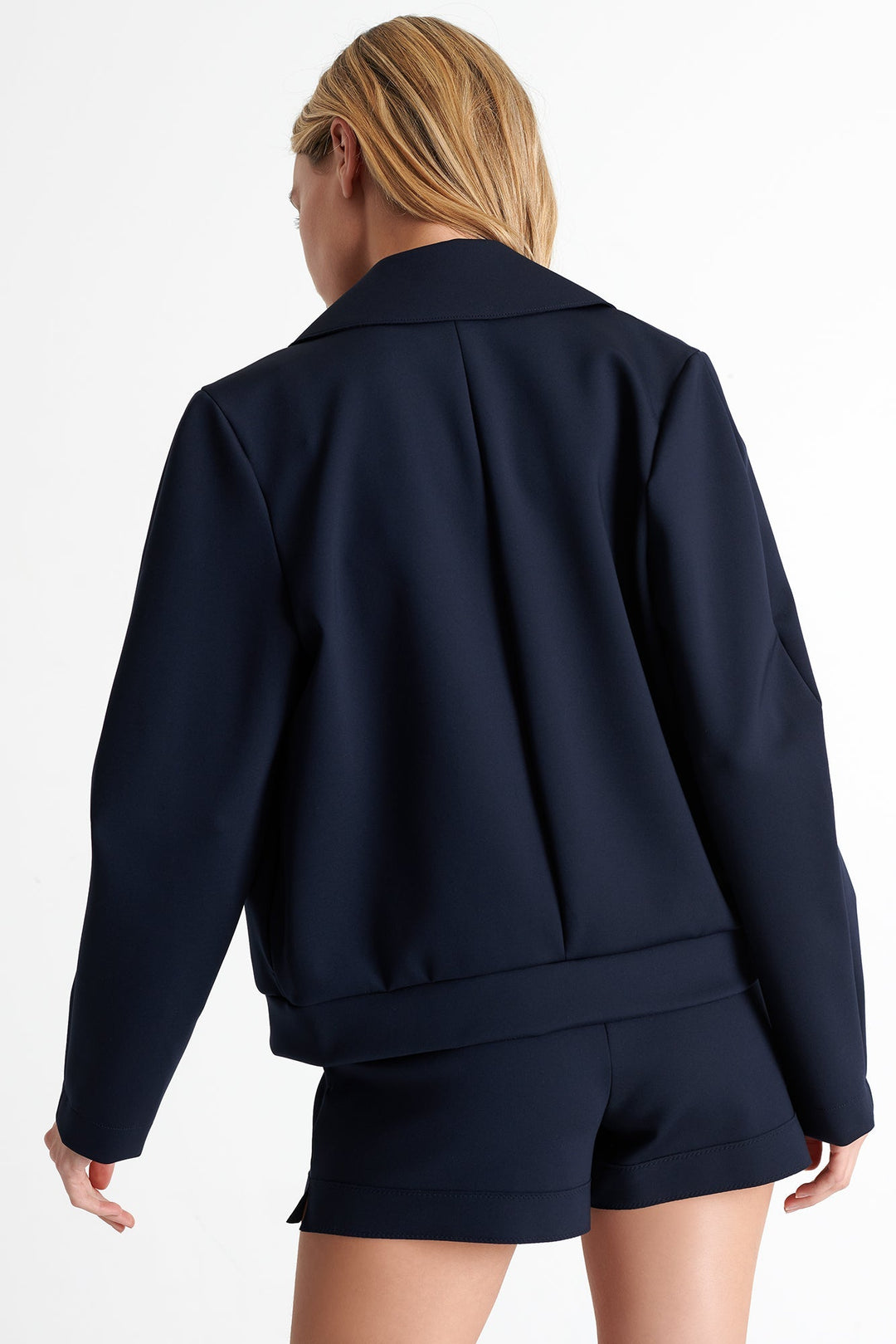 Zip-up Collar Bomber Jacket 2 / 550 Navy / 75% Polyamide, 25% Elastane