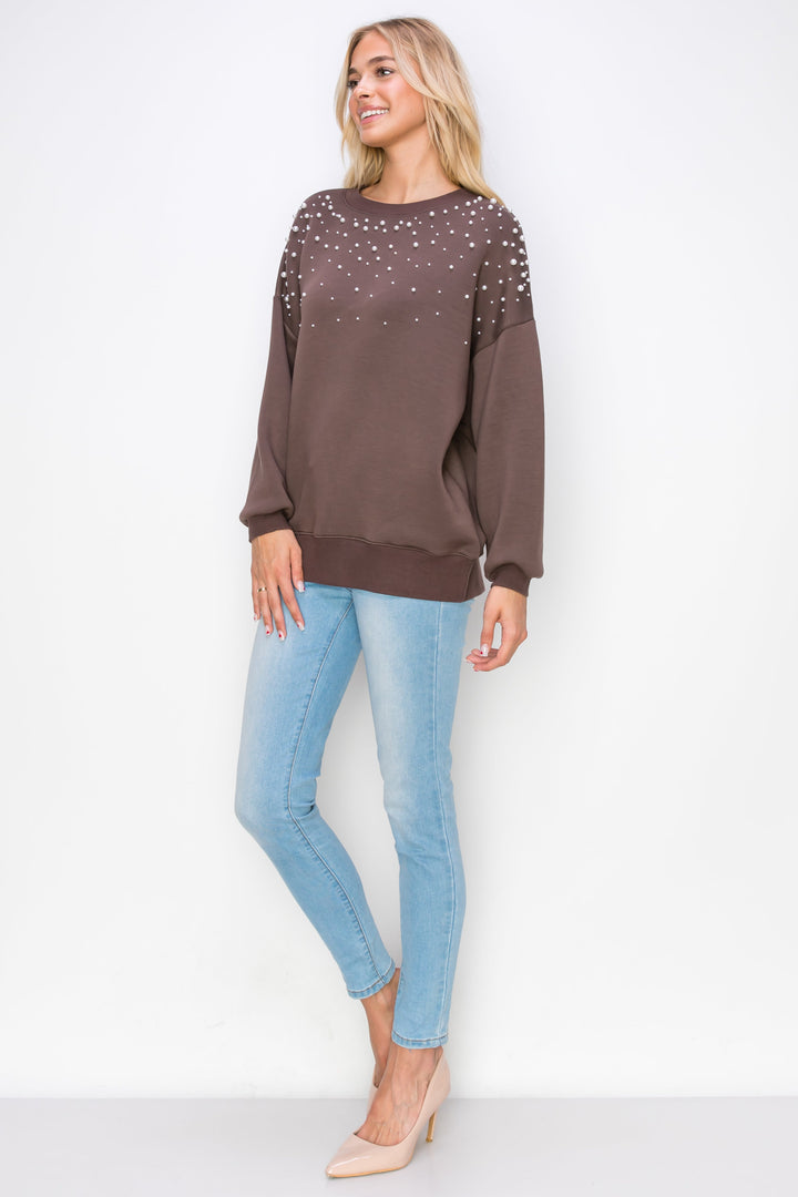 Frenna French Scuba Pearl Top