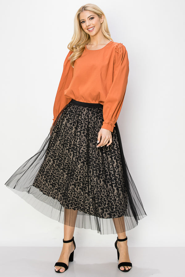 Winnai Chiffon Pleated Skirt