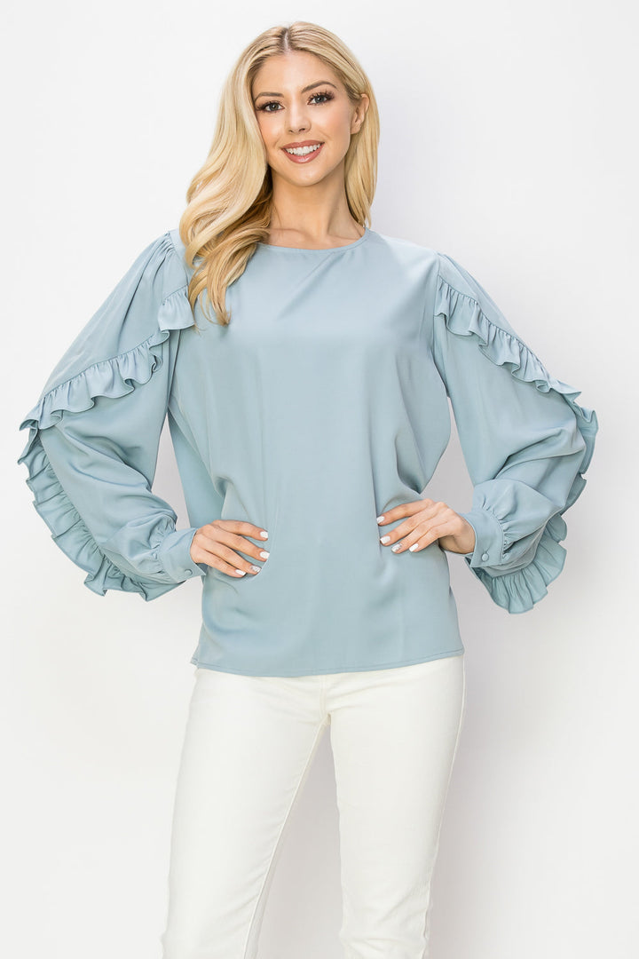 Wanda Woven Ruffled Top