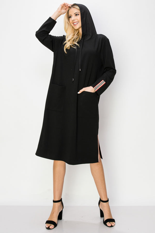 Kylia Crepe Knit Dress with Hoodie