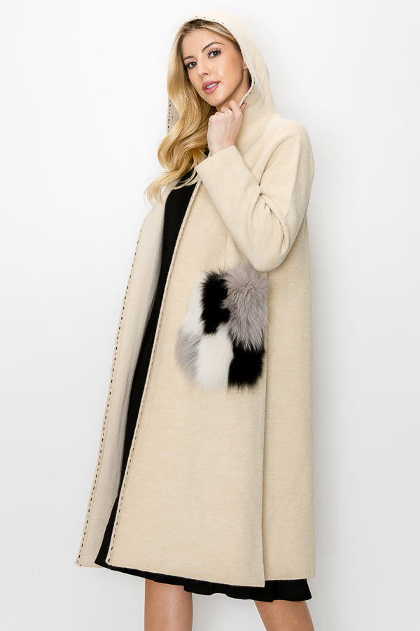 Zara coat with faux fur cuffs sales